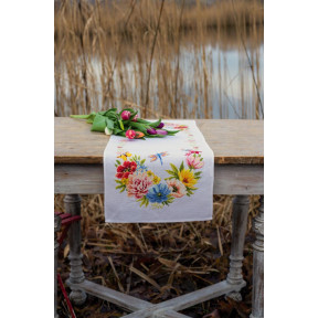 Красочные цветы Набор для вышивания крестом (дорожка на стол) Vervaco PN-0183727