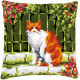Кіт у квіточках Набір для вишивання хрестом (подушка) Vervaco
