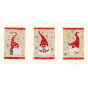 Різдвяні гноми Набір для вишивання хрестом (листівки) Vervaco PN-0184428
