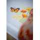 Помаранчеві квіти та метелики Набір для вишивання хрестом (скатертина)  Vervaco PN-0187348