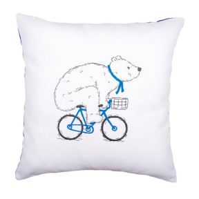 Ведмідь на велосипеді Набір для вишивання гладдю (подушка)  Vervaco PN-0162238