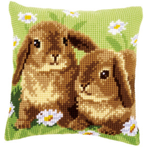 Два кролика Набір для вишивання хрестом (подушка)  Vervaco PN-0162709