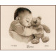 Младенец с медведем Набор для вышивания крестом 24х23, аида 14, счетный крест Vervaco PN-0163566