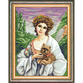 «Дама с собачкой», Ф. Мартен-Кавель Канва с нанесенным рисунком Чарівниця J-28