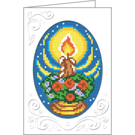 Романтична свічка Листівка з канвою з нанесеним малюнком Чарівниця M-03