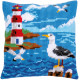 Маяк и чайки Набор для вышивки крестом (подушка) Vervaco PN-0158364