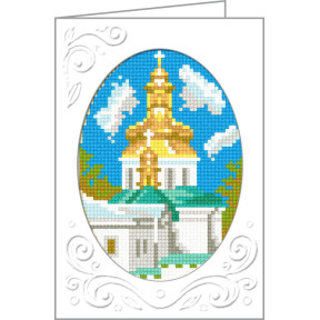Храм Открытка с канвой с нанесенным рисунком Чарівниця M-18