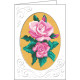 Нежная роза Открытка с канвой с нанесенным рисунком и мулине Чарівниця K-05