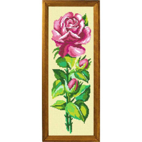 Рожева троянда Набір для вишивання хрестиком з муліне Чарівниця BS-12