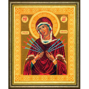 Пресвятая Богородица «Семистрельная» Набор для вышивания крестом Чарівниця NJ-13
