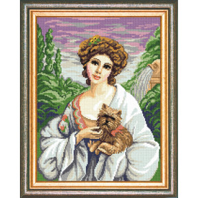 «Дама с собачкой», Ф. Мартен-Кавель Набор для вышивания крестом Чарівниця NJ-28