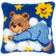 Ведмедик у блакитному Набір для вишивання подушки (килимкова техніка) Vervaco PN-0014186