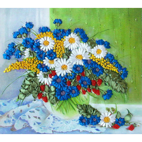 НЛ-3014 Набор для вышивания лентами Марічка Полевые цветы на окне