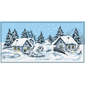 Зимовий пейзаж Набір для вишивання на канві з малюнком Quick Tapestry TS-14