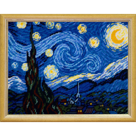 «Зоряна ніч», В. ван Гог Набір для вишивання на канві з малюнком Quick Tapestry TL-40