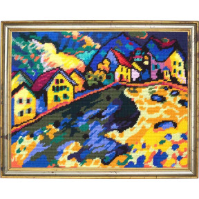 «Будинки на пагорбі», В. Кандинський Набір для вишивання на канві з малюнком Quick Tapestry TL-52