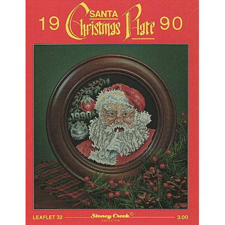 1990 Santa Christmas Plate Схема для вишивання хрестиком Stoney