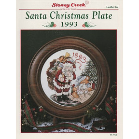 1993 Santa Christmas Plate Схема для вишивання хрестом Stoney Creek LFT062