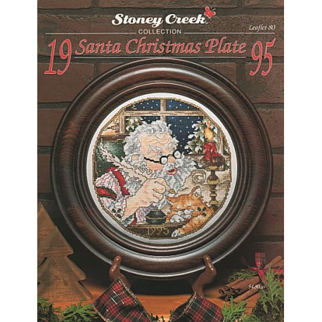 1995 Santa Christmas Plate Схема для вышивания крестом Stoney Creek LFT080
