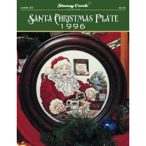 Santa Christmas Plate 1996 Схема для вишивання хрестом Stoney Creek LFT305
