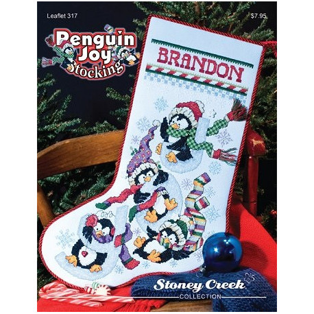 Penguin Joy Stocking Схема для вишивання хрестиком Stoney Creek LFT317