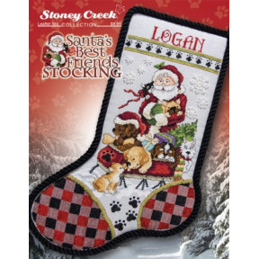 Santa's Best Friends Stocking Схема для вишивання хрестом Stoney Creek LFT563