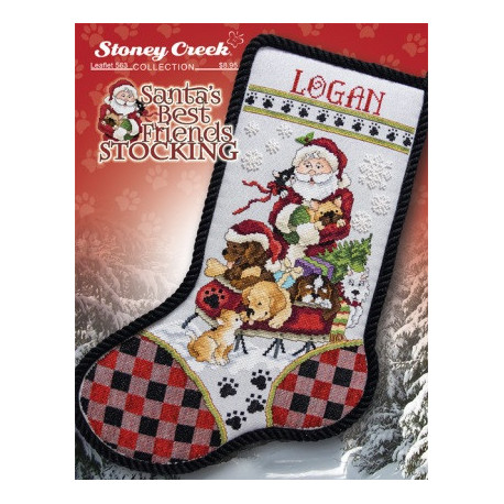 Santa's Best Friends Stocking Схема для вышивания крестом Stoney Creek LFT563