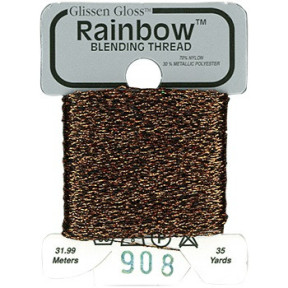 Rainbow Blending Thread 908 Black Copper Металізоване муліне Glissen Gloss RBT908