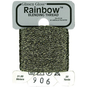 Rainbow Blending Thread 906 Black Silver Gold Металізоване муліне Glissen Gloss RBT906