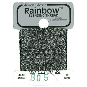 Rainbow Blending Thread 905 Gun Metal Gray Металлизированное мулине Glissen Gloss RBT905