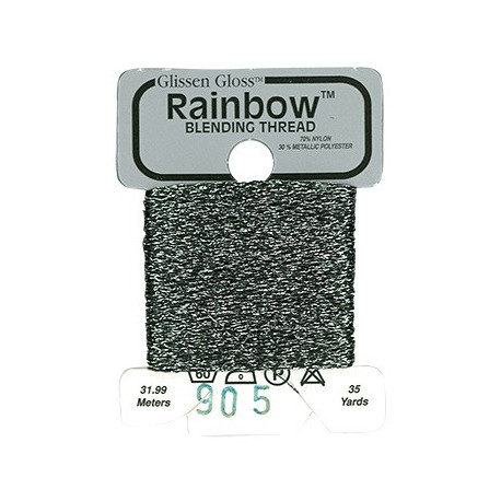 Rainbow Blending Thread 905 Gun Metal Gray Металеве муліне Glissen Gloss RBT905