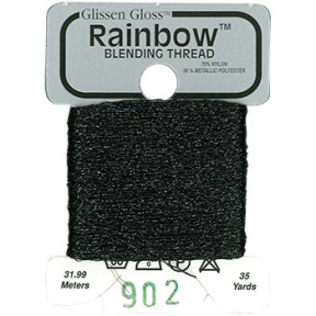 Rainbow Blending Thread 902 Black Металізоване муліне Glissen Gloss RBT902