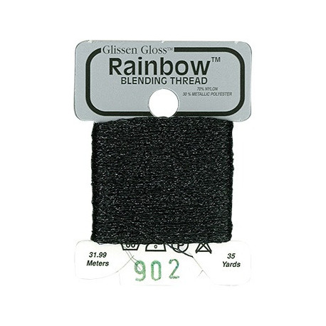 Rainbow Blending Thread 902 Black Металізоване муліне Glissen Gloss RBT902
