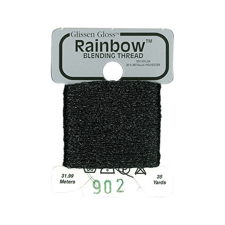 Rainbow Blending Thread 902 Black Металлизированное мулине Glissen Gloss RBT902