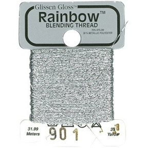 Rainbow Blending Thread 901 Silver Металлизированное мулине Glissen Gloss RBT901
