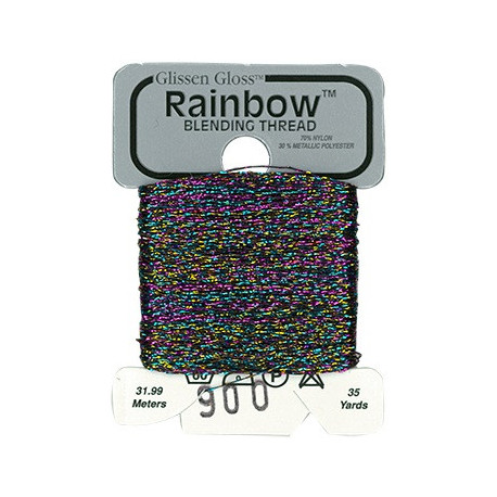 Rainbow Blending Thread 900 Multi-Black Металлизированное мулине Glissen Gloss RBT900