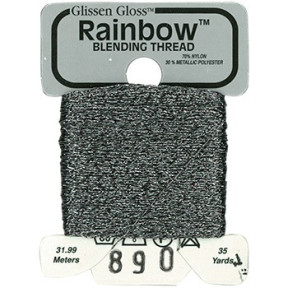 Rainbow Blending Thread 890 Grey Металлизированное мулине Glissen Gloss RBT890