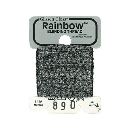 Rainbow Blending Thread 890 Grey Металізоване муліне Glissen Gloss RBT890