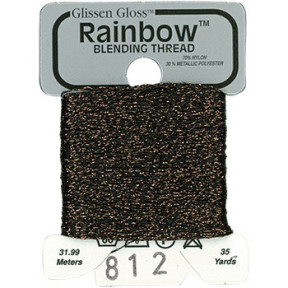 Rainbow Blending Thread 812 Dark Brown Металлизированное мулине Glissen Gloss RBT812