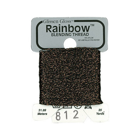 Rainbow Blending Thread 812 Dark Brown Металізоване муліне Glissen Gloss RBT812