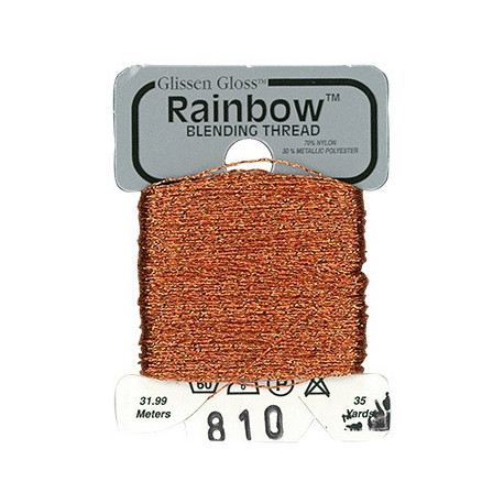 Rainbow Blending Thread 810 Orange Металлизированное мулине Glissen Gloss RBT810