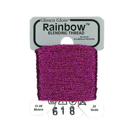 Rainbow Blending Thread 618 Purple Red Металізоване муліне Glissen Gloss RBT618