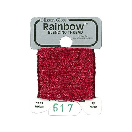 Rainbow Blending Thread 617 Red Металізоване муліне Glissen Gloss RBT617