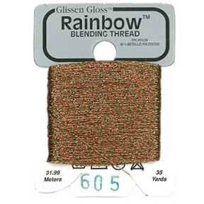 Rainbow Blending Thread 605 Brick Металлизированное мулине Glissen Gloss RBT605