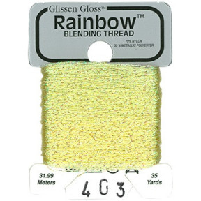 Rainbow Blending Thread 403 Iridescent Pastel Yellow Металеве муліне Glissen Gloss RBT403