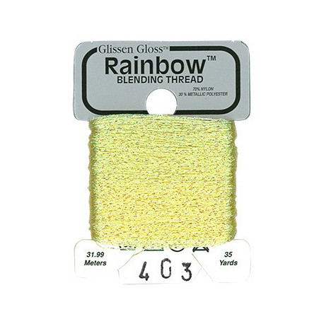 Rainbow Blending Thread 403 Iridescent Pastel Yellow Металеве муліне Glissen Gloss RBT403