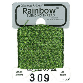 Rainbow Blending Thread 309 Olive Green Металізоване муліне Glissen Gloss RBT309