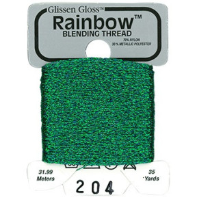 Rainbow Blending Thread 204 Sea Foam Green Металлизированное мулине Glissen Gloss RBT204