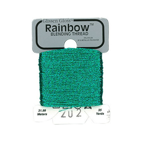 Rainbow Blending Thread 202 Light Teal Blue Металлизированное мулине Glissen Gloss RBT202