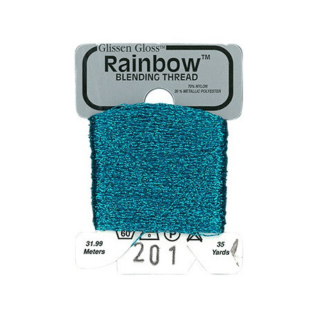 Rainbow Blending Thread 201 Teal Green Металізоване муліне Glissen Gloss RBT201
